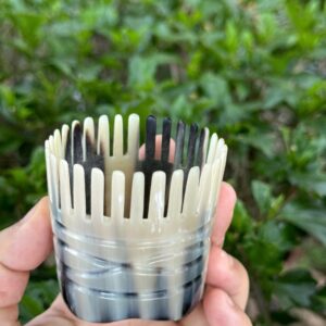 Buffalo Horn Round Head Massage Comb